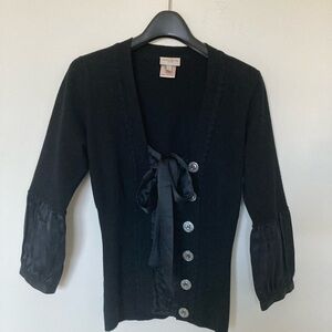 Karen Millen Black Cardigan with Satin Bow